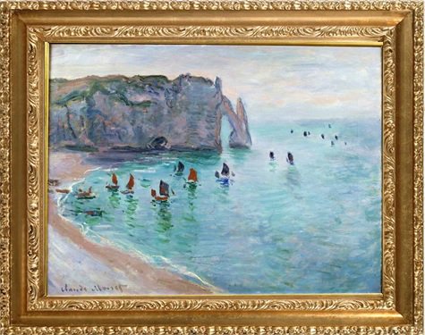 クロード・モネ、アヴァルの門、希少な画集より、状態良好、新品高級額 クロード・モネ、アヴァルの門、希少な画集より、状態良好、新品
