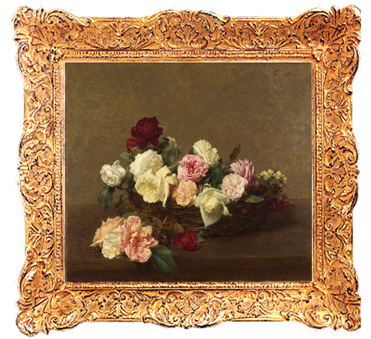 ラトゥール ばらの籠 絵画 名画 複製画 額縁 油絵 薔薇 アンティーク 薔薇の籠 – 美術館所蔵・オークションハウス取扱い絵画のリプロダクト